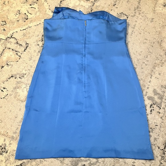 Lilly Pulitzer Size 12 Carlynn Strapless Satin Bow Dress Blue Formal Bridesmaid - Picture 5 of 10